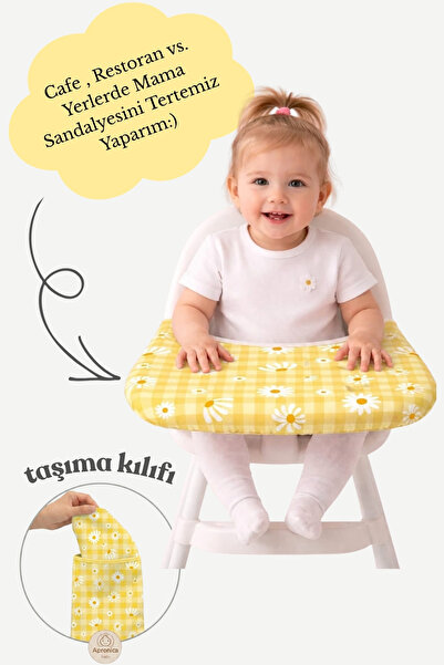 Apronica Daisy Pattern High Chair Cover (Keseli̇)