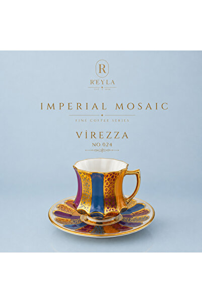 R-EYLA R’EYLA Virezza Collection 24K Gold Detaylı Premium Türk Kahvesi Fincan...