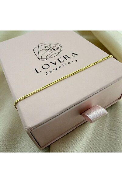 Lovera Jewellery 925 Ayar Gümüş Gold Renk Minimal Gurmet Bileklik