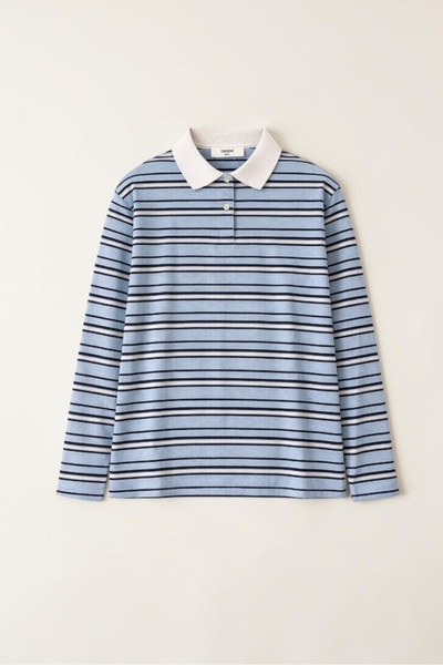Beju be Polo Collar Striped T-Shirt