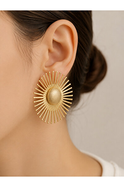 enyessaccessory أقراط على شكل الشمس الذهبية أقراط عتيقة الطراز