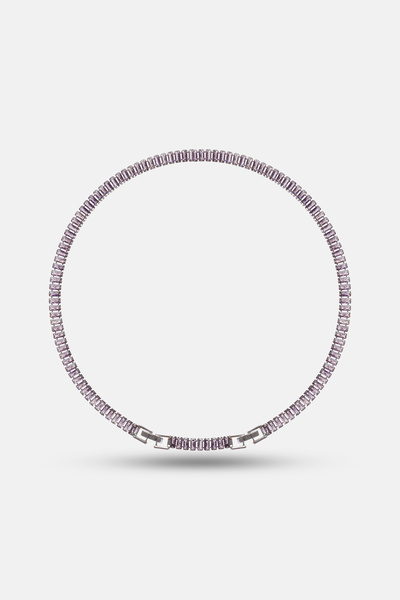 Simovia Mor 5 mm Baget Zirkon Taşlı Su Yolu Kolye