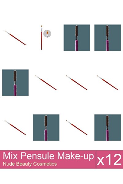 Makeup Mix Set 12 products Makeup Brushes: Cat's Tongue Gel Brush - No.2, Cat...
