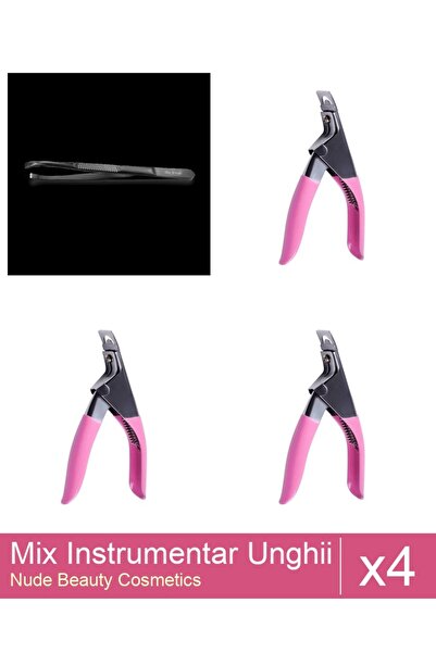 Makeup Set Mix 4 produse Forfecute: Penseta profesionala neagra subtire - One...