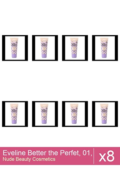 Makeup Set 8x Eveline Better the Perfet, 01, ( ivory), 30 ml