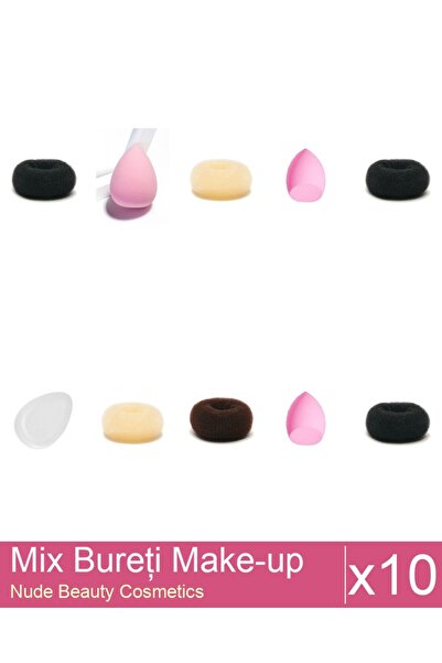 Makeup Mix Set 10 products Sponges: Blonde bun sponge - 9 cm diameter, Blonde...