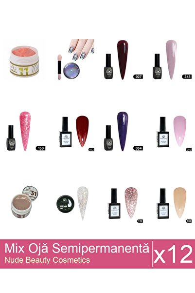 Makeup Set Mix 12 produse Nail Oja: Oja semipermanentă Global Fashion, Gel po...