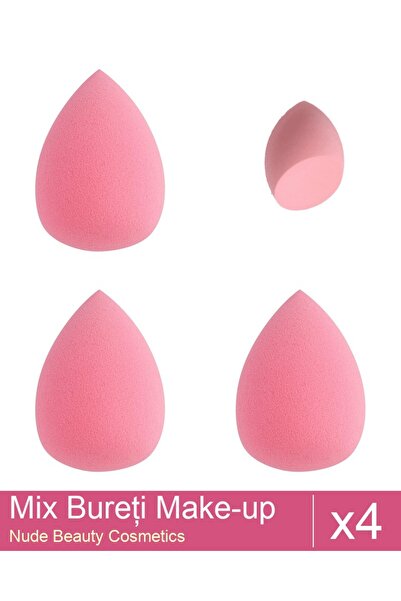 Makeup Set Mix 4 products Sponges: Extra-soft make-up sponge, pale pink - bev...