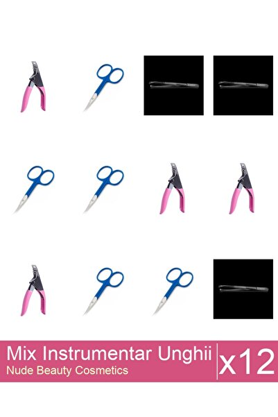 Makeup Set Mix 12 produse Forfecute: Penseta profesionala neagra subtire - On...