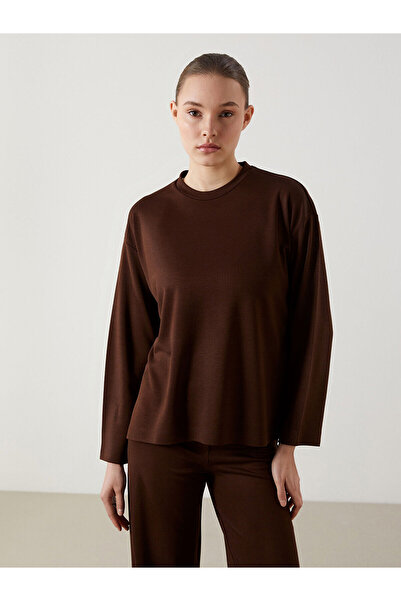 LC Waikiki Nevavm Farkıyla Oval Collar Oversize Women's Sweatshirt Tunic