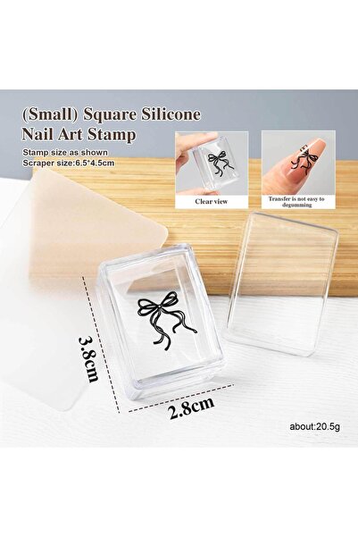 Choice1 Small Square Nails Art Stamping Plates Kit French Manicure Transparen...