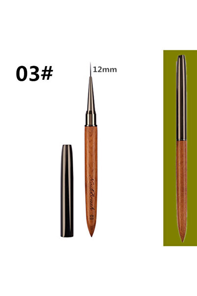 Choice8 فرشاة رسم الأظافر G-B00411-03، 1/12 قطعة، بمقبض خشبي قابل لإعادة الاس...
