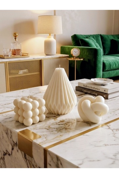 AKLIMDASIN Bubble Mum 3lü set Desenli Mum Kokulu Pinterest Tasarım Krem Renk ...