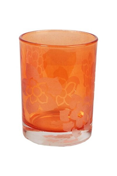 Goliat Candle Holder, glass, orange, 7.5x10 cm