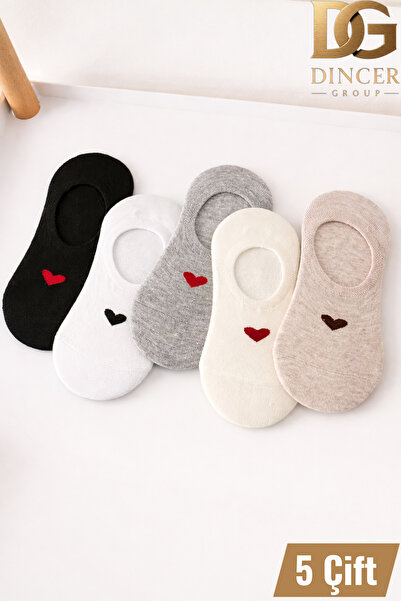DINCERGROUP Dincer Group Women's 5 Pairs of Heart Patterned Ballerina Socks T...