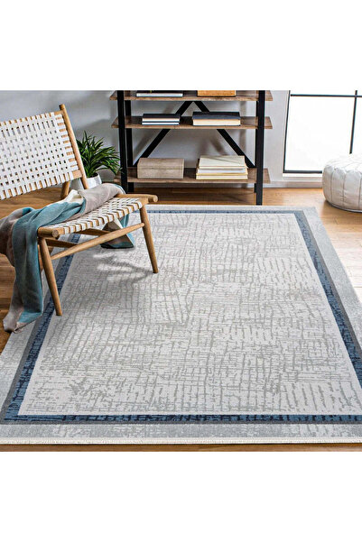 halinet Halı.Net Gray Modern Washable Non-Slip Living Room Carpet Cr-Filika-1...