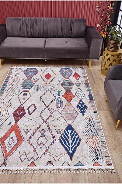 halinet Halı.Net White Modern Washable Non-Slip Living Room Carpet Haln-Hln5060