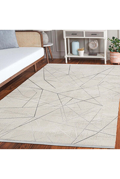 halinet Halı.Net White Modern Washable Non-Slip Living Room Carpet Lxs-Moda-1...