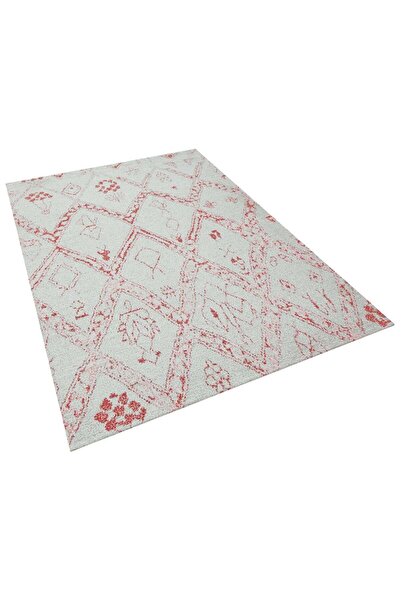 halinet Halı.Net Red Ethnic Bohemian Washable Living Room Carpet Apx-Gloria-4...