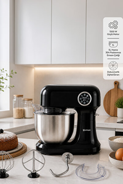 Emsan Bella Gusto Pro Dijital Ekranlı Stand Mikser Siyah 1500W
