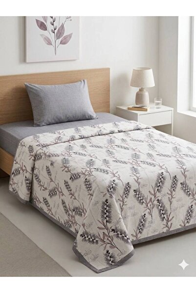 ŞENER HOME Hyacinth Patterned Sheet with Elastic Single Pique Set