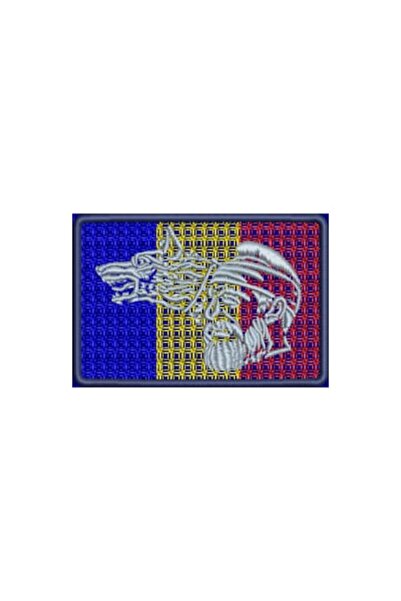 OEM Ecuson brodat – Lupul Dacian pe Tricolorul Rumuniei, 90mm
