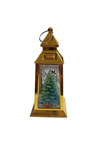 OEM Felinar decorativ cu LED, Modele Brad de Crăciun, 12 cm, Auriu