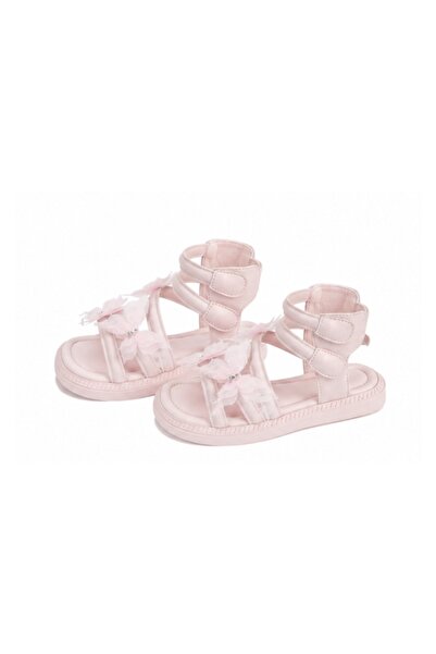 YASSO Sandale elegante copii cu flori decorative