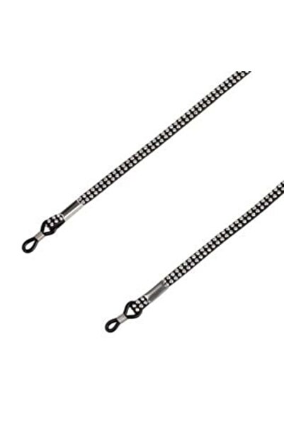 SHOPIENS Șnur plat din piele artificială cu strasuri pentru ochelari 62 cm