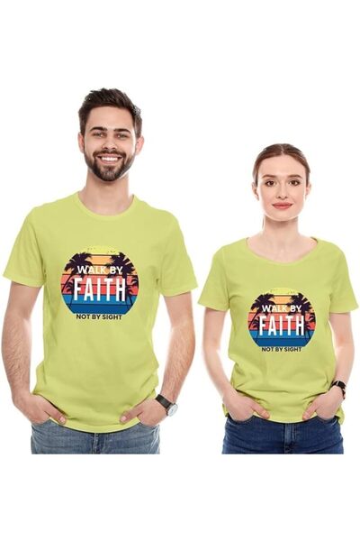 not Unisex Printed Design T-Shirt (Walk By Faith)| Round Neck Regular Fit T-s...