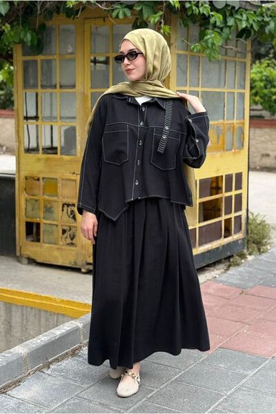 Moda Rosa 26Y6662 - SİYAH - TUNİK ETEK TAKIM