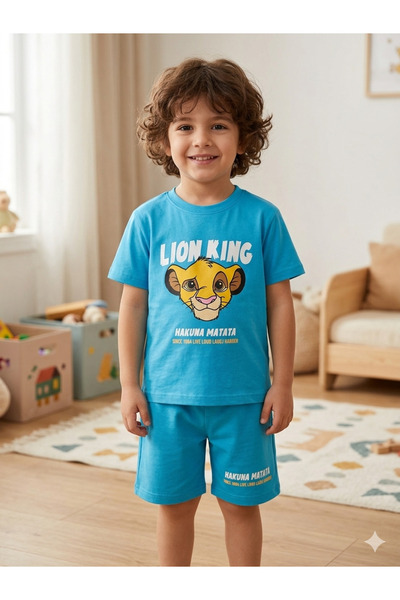 ZEYBABY Costum din bumbac pieptănat din două piese pentru băieți, de vară