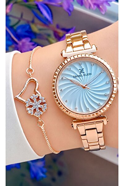 Daniel Klein Orijinal 2 Yıl Garantili Zirkon Taşlı Rose Gold Renk Kadın Kol S...