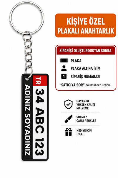 İFAA Kişiye Özel Plaka Anahtarlık Çiftli Set (1 Adet) - İsimli ve Plakalı Ara...