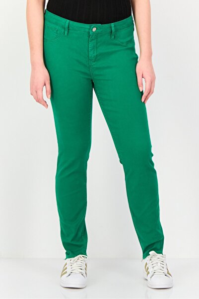 Reiko Women Skinny Fit Solid Pants, Green
