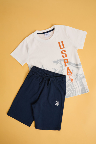 U.S. Polo Assn. Erkek Çocuk Beyaz Pijama Takımı 50326476-VR013