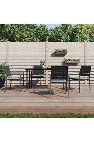 vidaxl Set mobilier de gradina cu perne, 5 piese, poliratan È™i otel