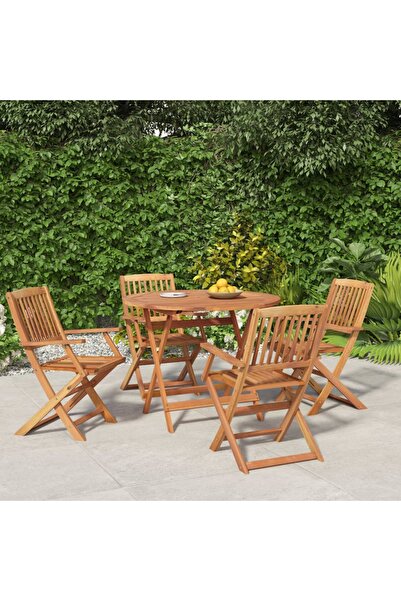 vidaxl Garden furniture set, 5 pieces, solid acacia wood