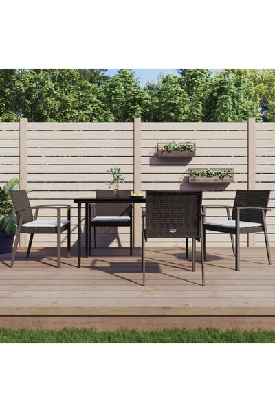 Concept Set mobilier de grădină cu perne, 5 piese, poliratan și oțel