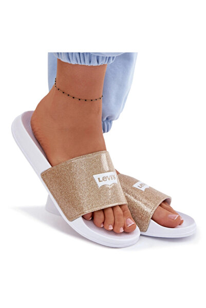 Levis Women's Youth Slides LEVI'S VPOL0251S-3923 Gold With Glitter 38