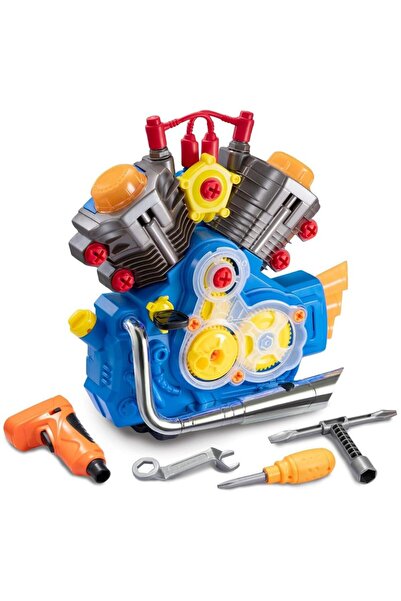 KidProtect Set Reparatie Motor Auto Mecanic Copii Engine Work, STEM, 42 Acces...