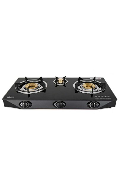 Ikon Cook Top Gas Stove, 3 Burner, Black, 3-N5-M75