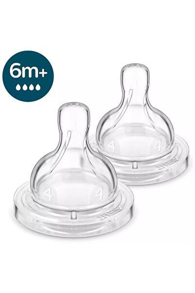 Philips Tetina Anti-colici Avent SCY764/02, +6 luni, debit 4, fara BPA, 2 bucati