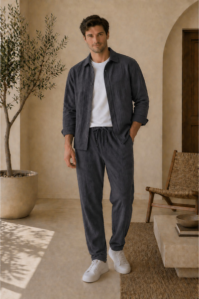 ZİYMO Men's Tube Top and Pants Set in Tube Fabric