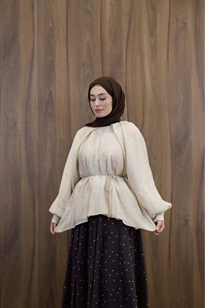 Faya Boutique Vizon Şifon Orvella Bluz