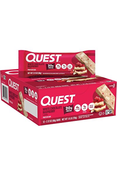 Quest ألواح بروتين بنكهة الشوكولاتة البيضاء والتوت، تحتوي على 20 جرام بروتين،...