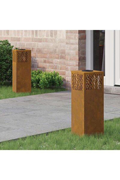 vidaxl Lumina LED Solara pentru Alei cu lumini cu baterie 2 pcs Bronz