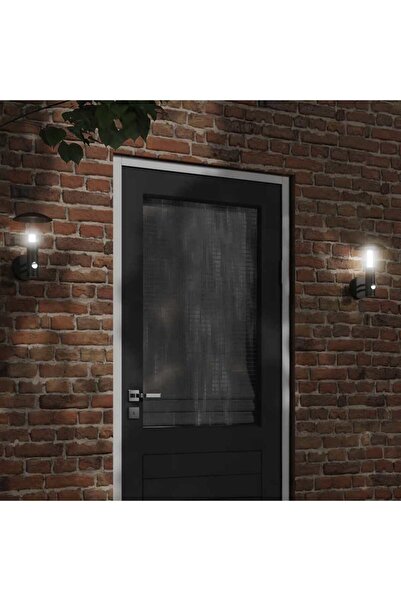 vidaxl Lampi exterioare de perete cu senzori, 2 buc., negru, oÈ›el inox