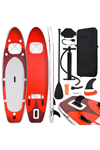 vidaxl Set placÄƒ paddleboarding gonflabilÄƒ, roÅŸu, 330x76x10 cm