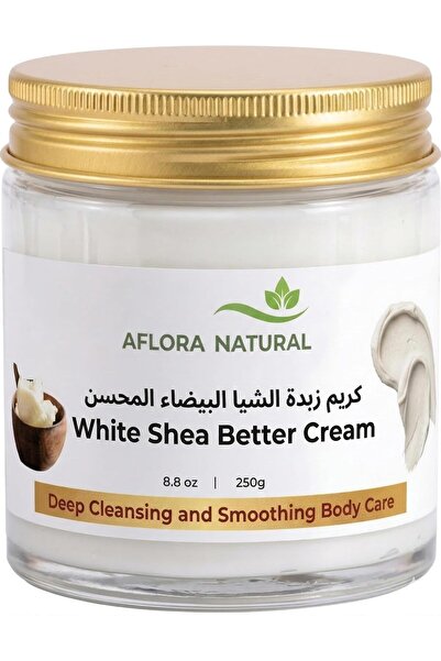 AFLORA White Shea Butter Cream, Ultra-Hydrating Body Moisturiser, Pure Shea B...